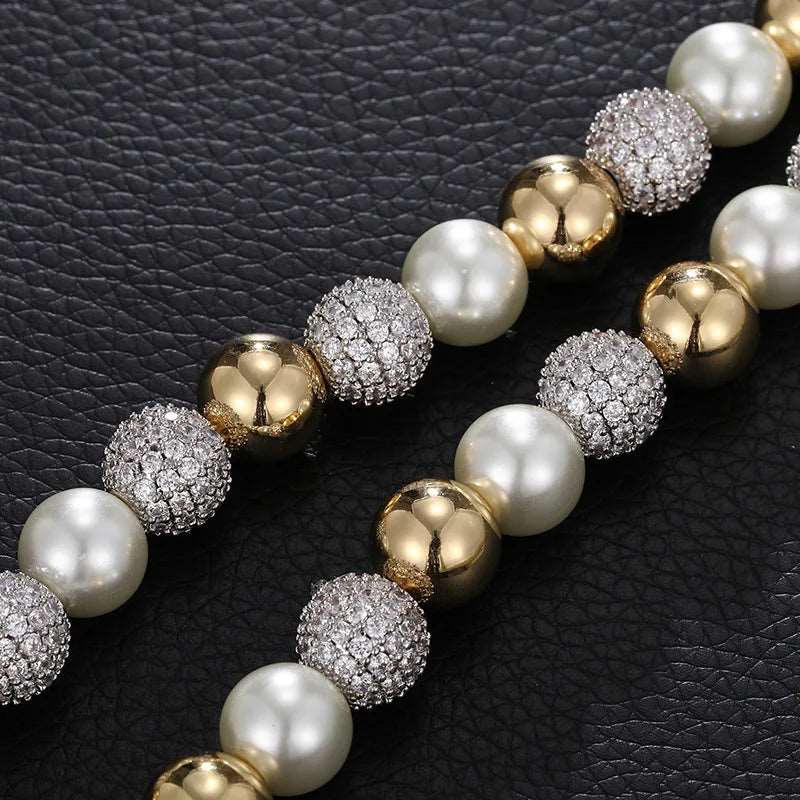 8mm CZ Pearl Mix Ball Necklace and Bracelet - Uniquely You Online - Chain and Bracelet