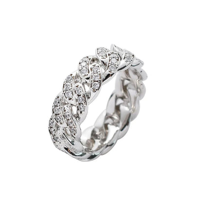 8mm Moissanite Cuban Link Band - Uniquely You Online - Ring