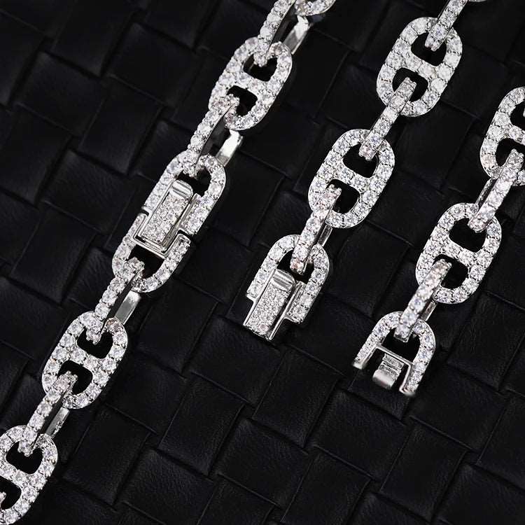8mm Pig Nose Moissanite Link Chain and Bracelet - Uniquely You Online - Chain and Bracelet