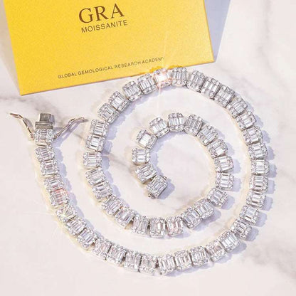 9mm Baguette Moissanite Tennis Necklace - Uniquely You Online - Jewelry Set