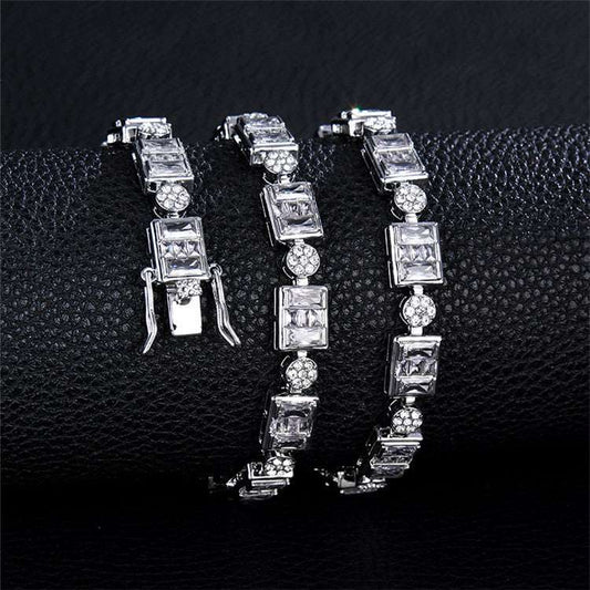 9MM CZ Tennis Square Lattice Necklace and Bracelet - Uniquely You Online - Chain and Bracelet