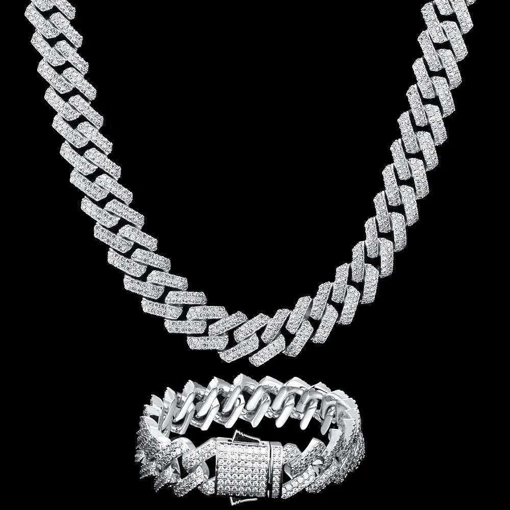 9mm Moissanite Cuban Link Chain and Bracelet - Uniquely You Online - Chain and Bracelet