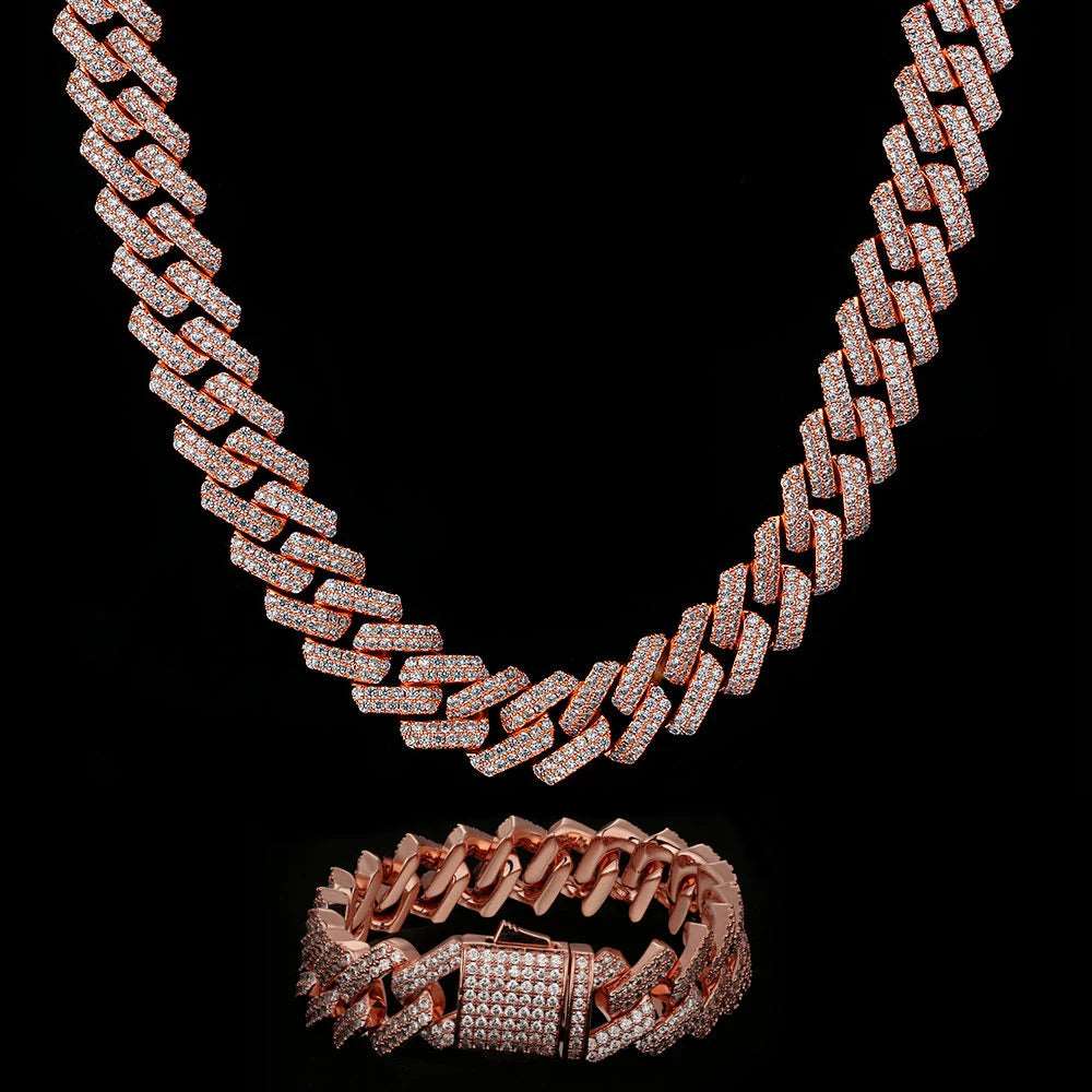 9mm Moissanite Cuban Link Chain and Bracelet - Uniquely You Online - Chain and Bracelet
