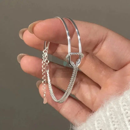 Double Layer Chain Knot Bangle - Uniquely You Online - Bracelet