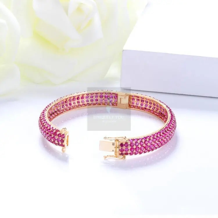 Lux Ruby Gemstone Bangle - Uniquely You Online - Bracelet