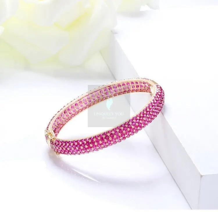 Lux Ruby Gemstone Bangle - Uniquely You Online - Bracelet