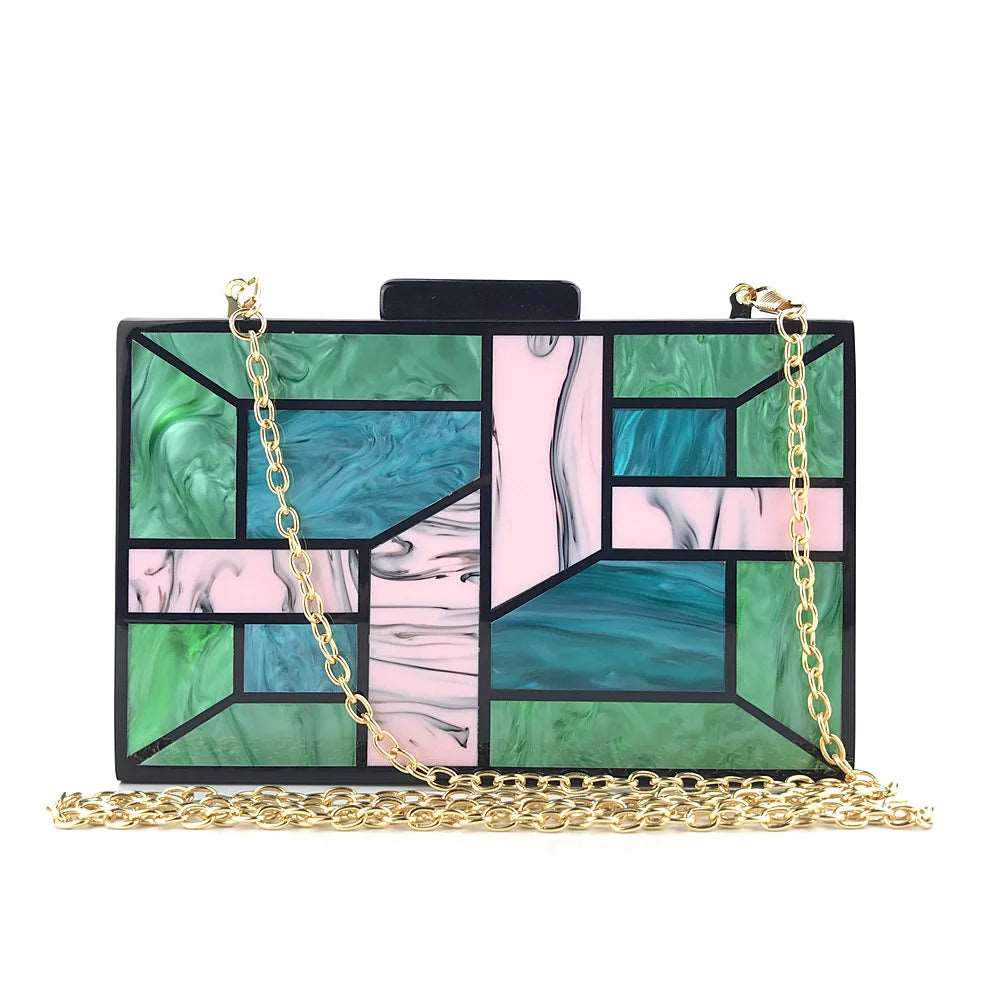 Acrylic Geometric Clutch - Uniquely You Online - Clutch