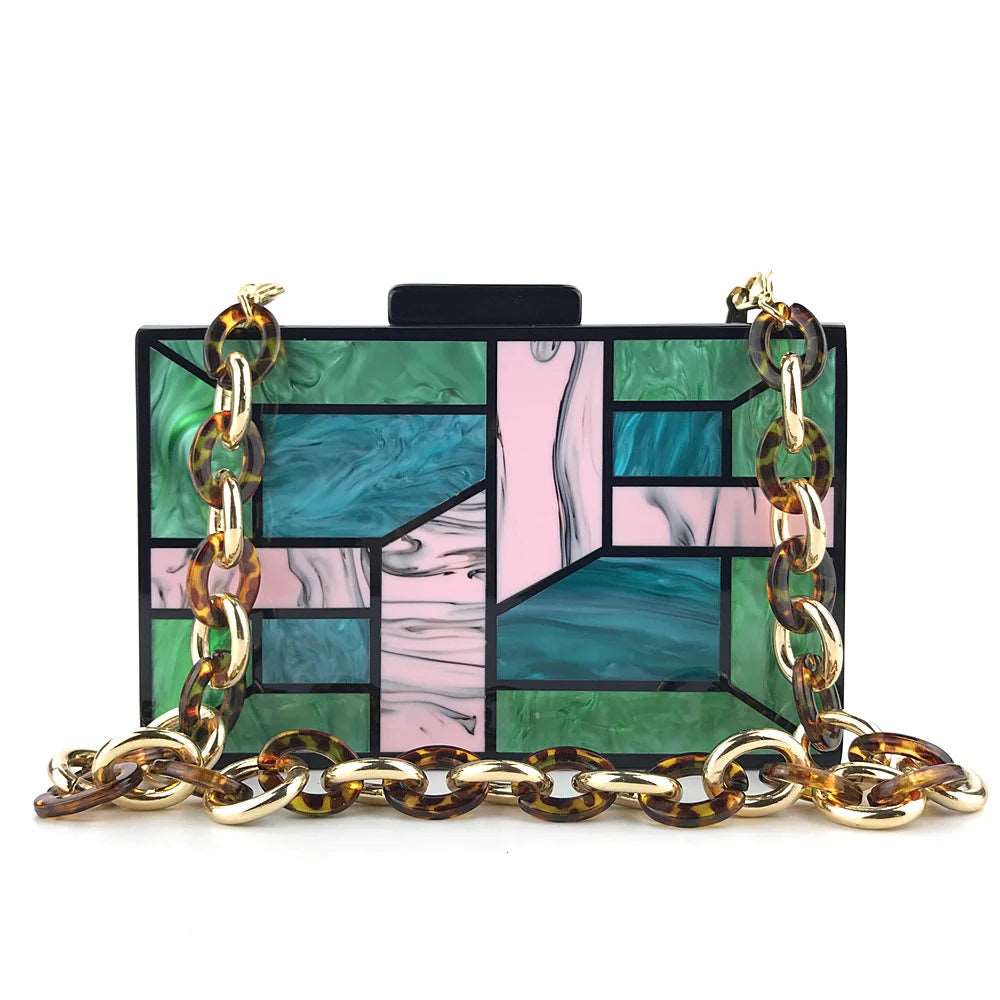 Acrylic Geometric Clutch - Uniquely You Online - Clutch