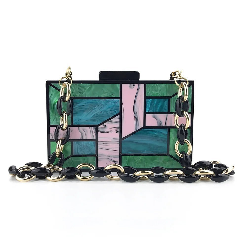 Acrylic Geometric Clutch - Uniquely You Online - Clutch