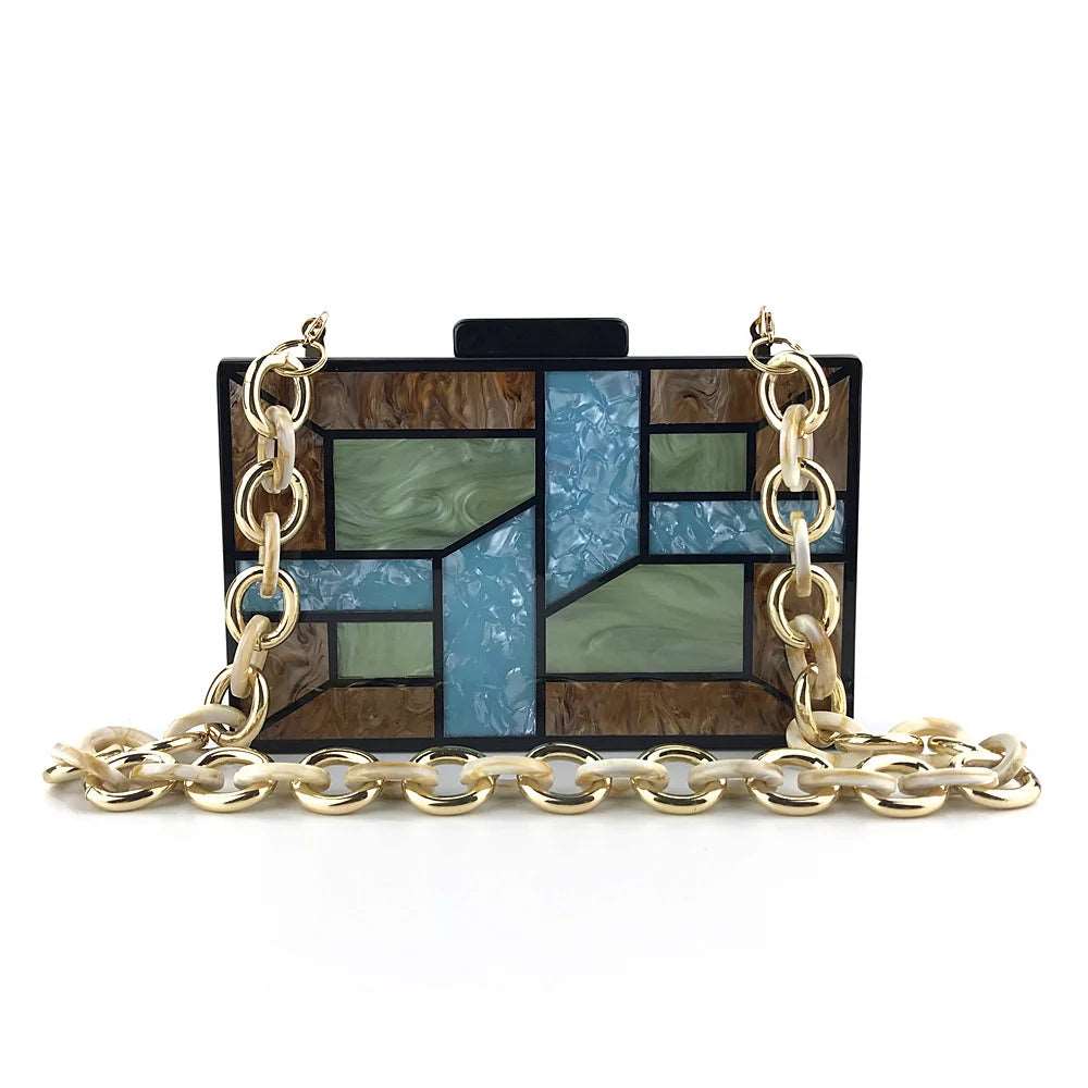 Acrylic Geometric Clutch - Uniquely You Online - Clutch