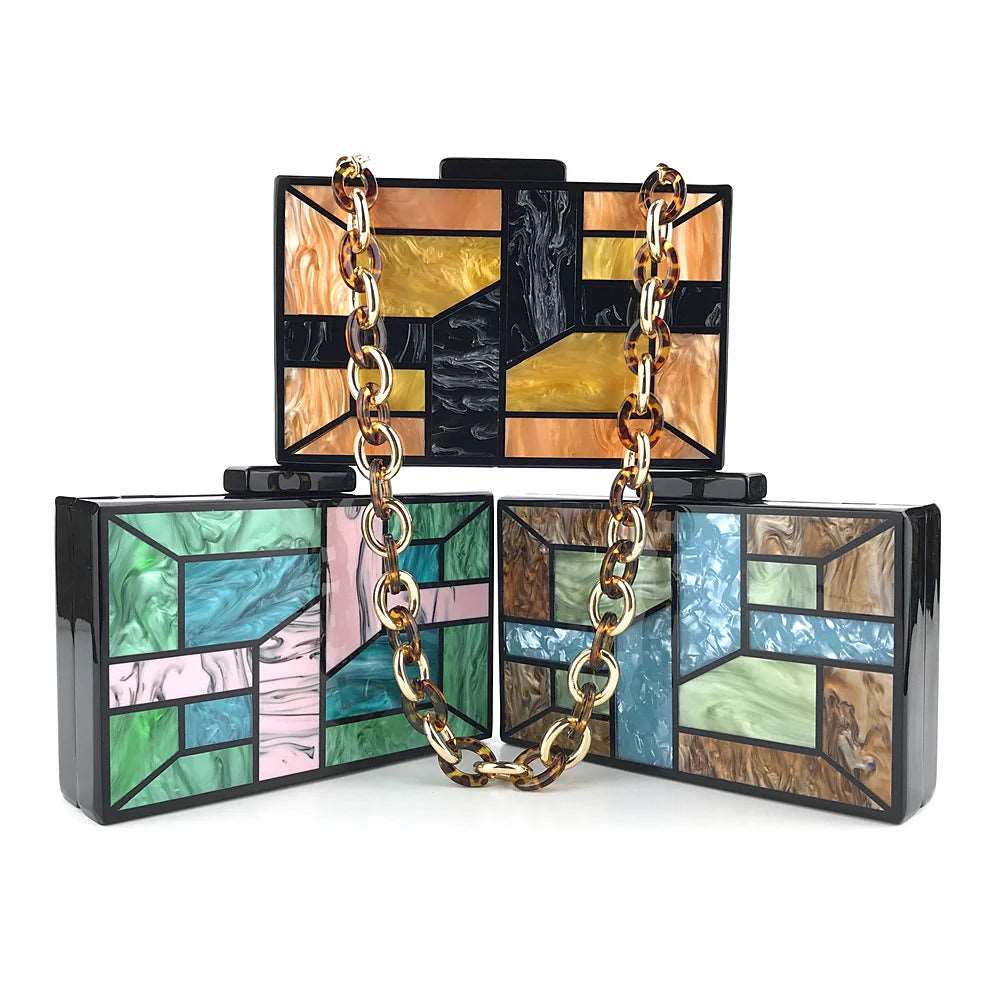 Acrylic Geometric Clutch - Uniquely You Online - Clutch