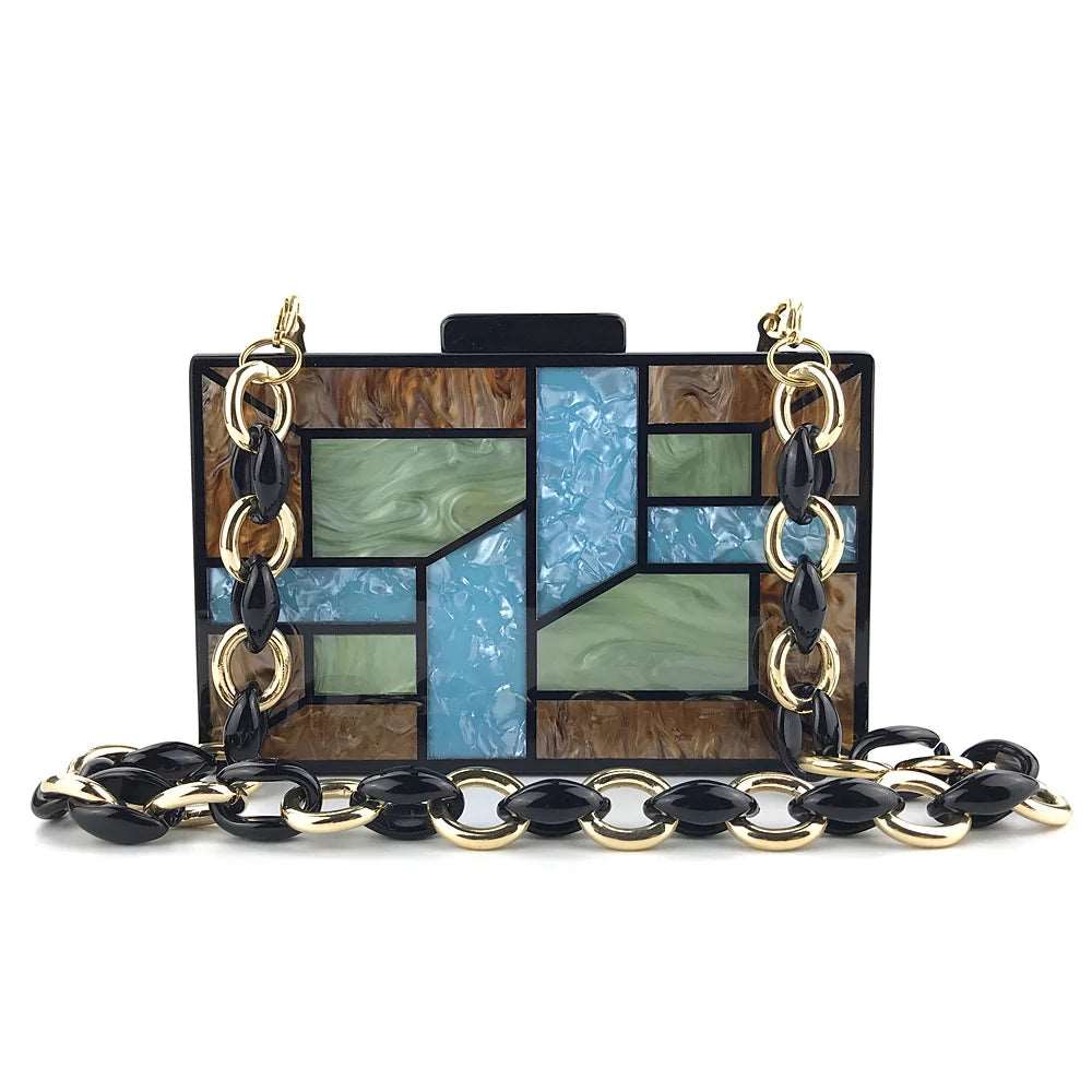 Acrylic Geometric Clutch - Uniquely You Online - Clutch