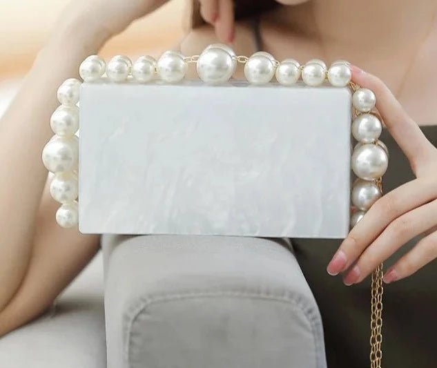 Acrylic Pearl Marble Clutch - Uniquely You Online - Clutch