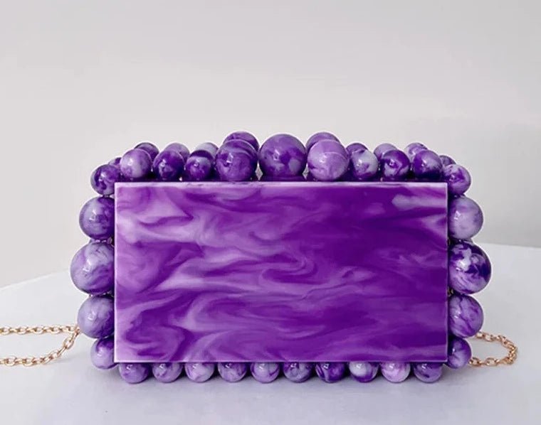 Acrylic Pearl Marble Clutch - Uniquely You Online - Clutch