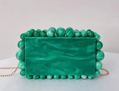 Acrylic Pearl Marble Clutch - Uniquely You Online - Clutch