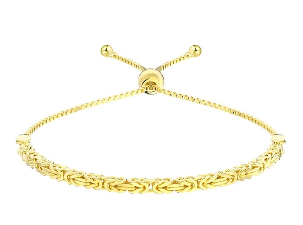 Adjustable Italian Flat Byzantine Link Bracelet - Uniquely You Online - Bracelet