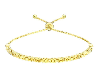 Adjustable Italian Flat Byzantine Link Bracelet - Uniquely You Online - Bracelet