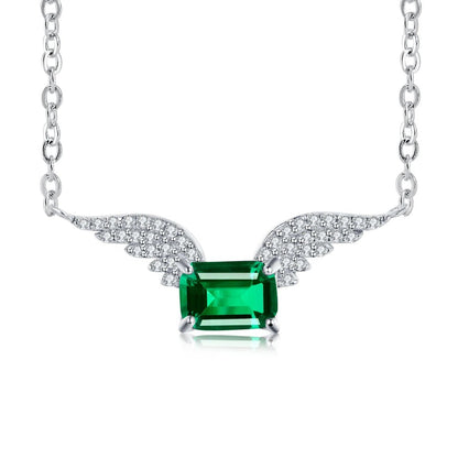 Angel Wings Emerald Necklace - Uniquely You Online - Pendant with Necklace