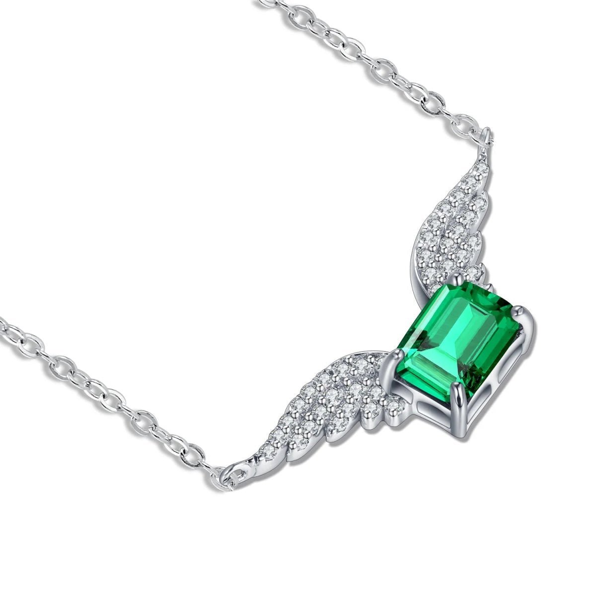Angel Wings Emerald Necklace - Uniquely You Online - Pendant with Necklace