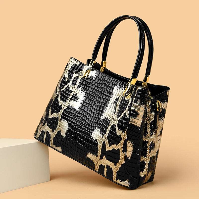 Animal Print Textured Handbag - Uniquely You Online - Handbag