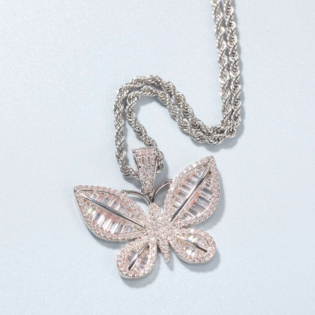 Baguette Butterfly Pendant and Necklace - Uniquely You Online - Pendant with Necklace