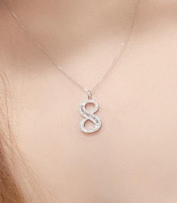 Baguette Diamonds Lucky Numbers Necklace - Uniquely You Online - Necklace