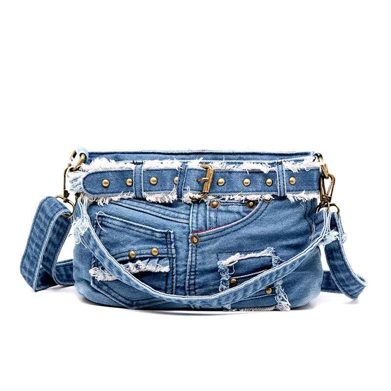 Belted Denim Pants Bag - Uniquely You Online - Handbag