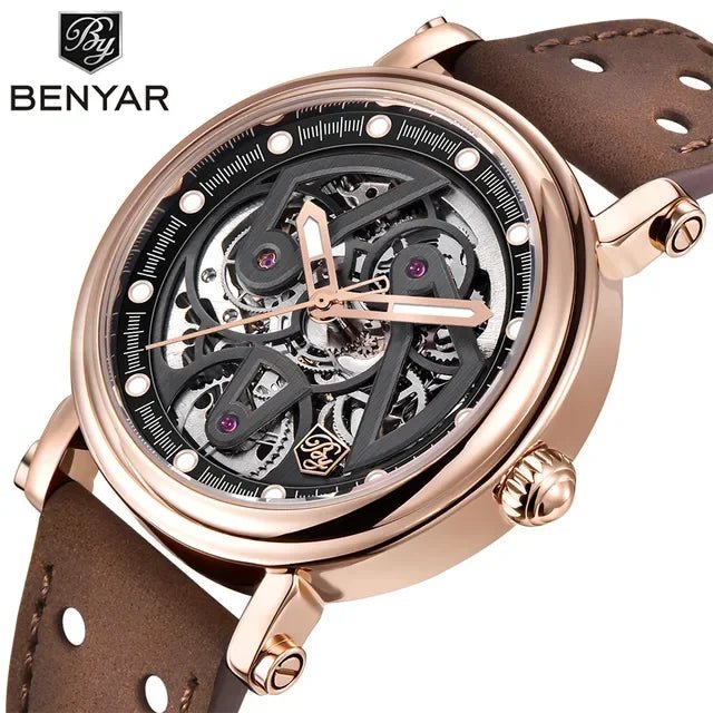 Benyar 5202 Leather Skeleton Watch - Uniquely You Online - Watch