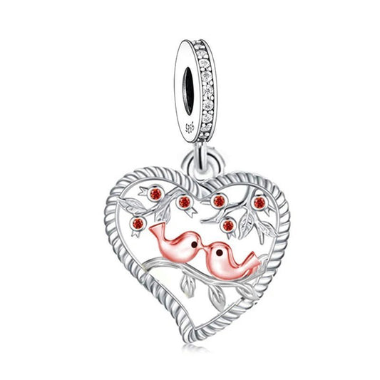 Bird Love Forever Heart Charm - Uniquely You Online - Charms
