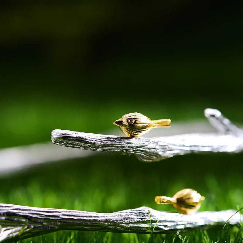 Bird on Branch Open Bangle - Uniquely You Online - Bracelet