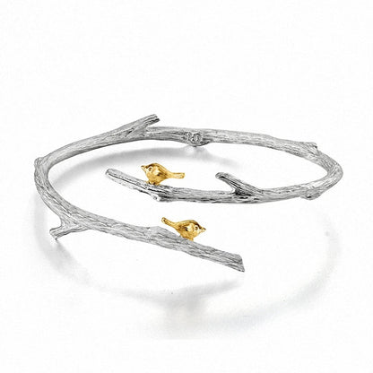 Bird on Branch Open Bangle - Uniquely You Online - Bracelet