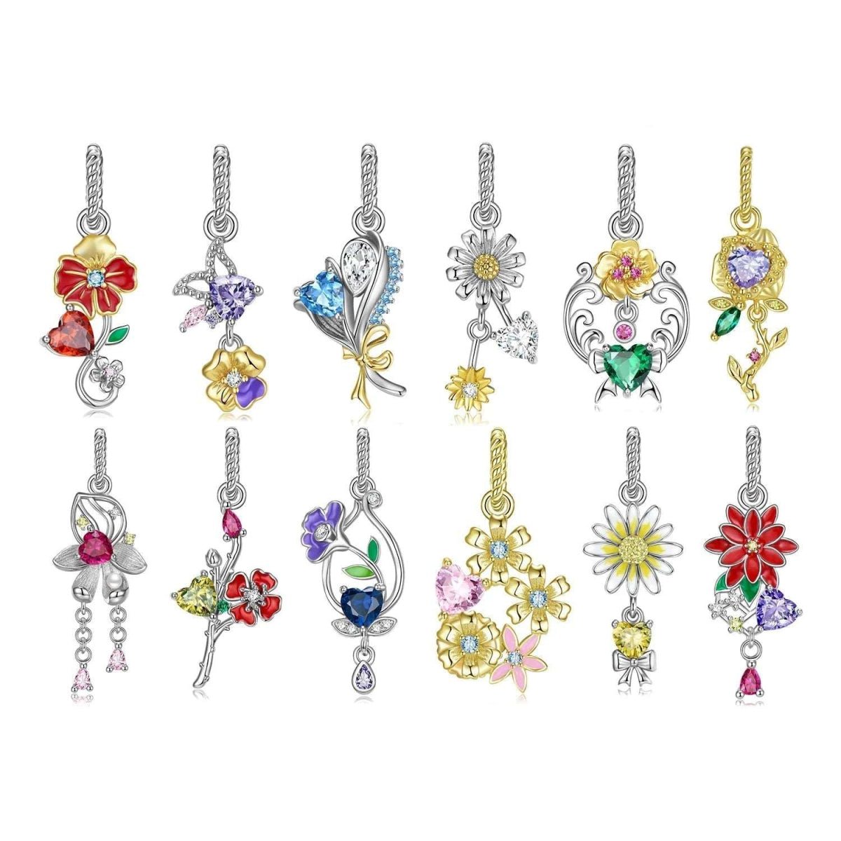 Birth Month Flower Charms - Uniquely You Online - Charms