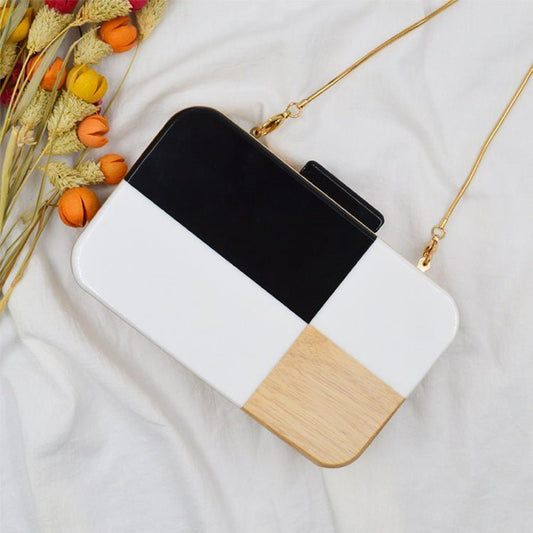 Black and White Acrylic Retro Clutch - Uniquely You Online - Clutch