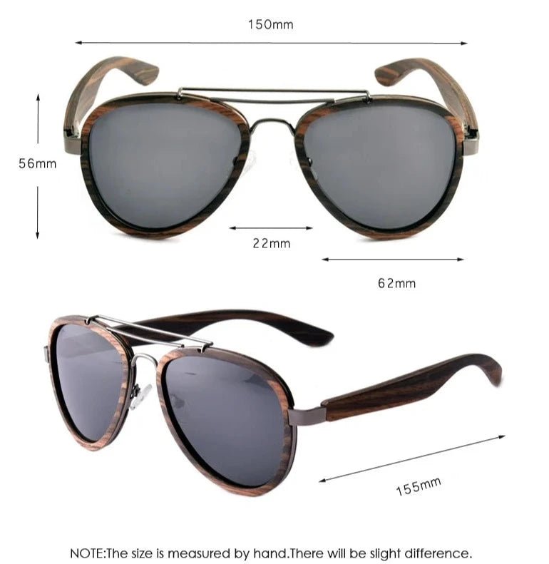 Black Ebony Wood Aviator Sunglasses - Uniquely You Online - Sunglasses