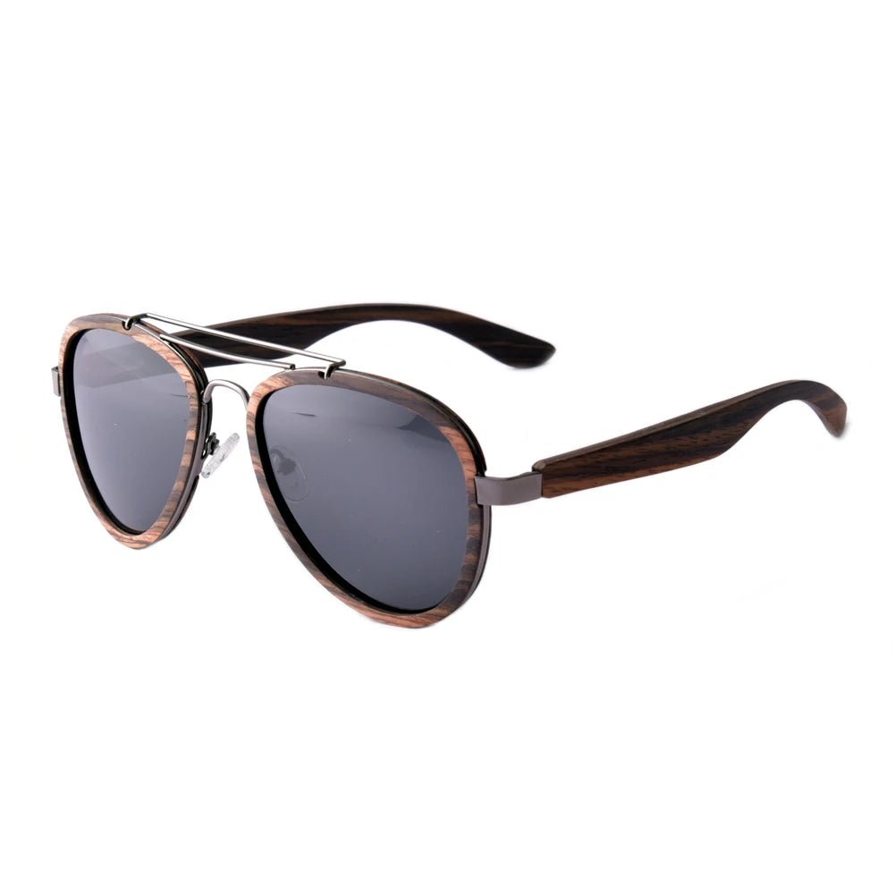 Black Ebony Wood Aviator Sunglasses - Uniquely You Online - Sunglasses