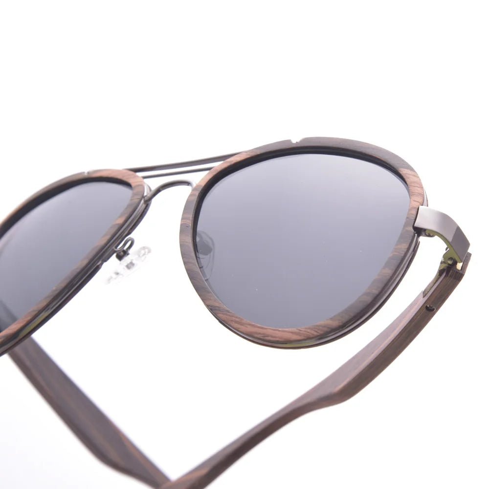 Black Ebony Wood Aviator Sunglasses - Uniquely You Online - Sunglasses