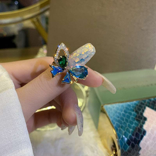 Blue Crystal Butterfly Ring - Uniquely You Online - Ring
