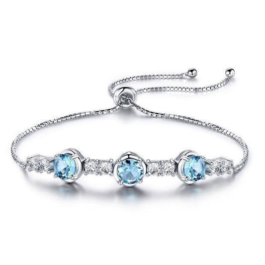 Blue Topaz Gemstone Adjustable Bracelets - Uniquely You Online - Bracelet