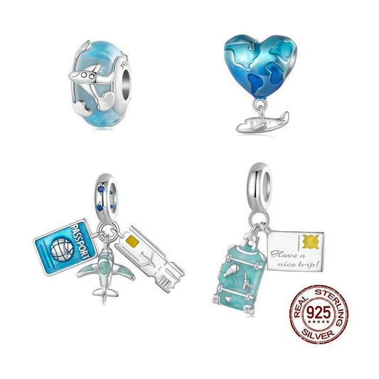 Blue Travel Enamel Charms - Uniquely You Online - Charms