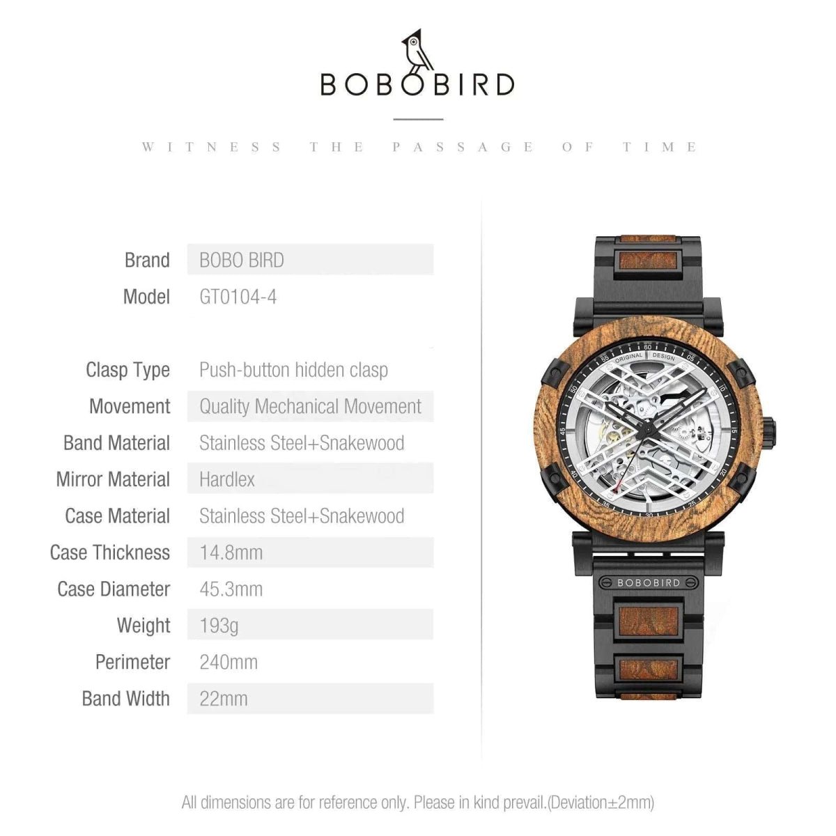 Bobo Bird GT0104 Duo Wooden Watch - Uniquely You Online - Watch