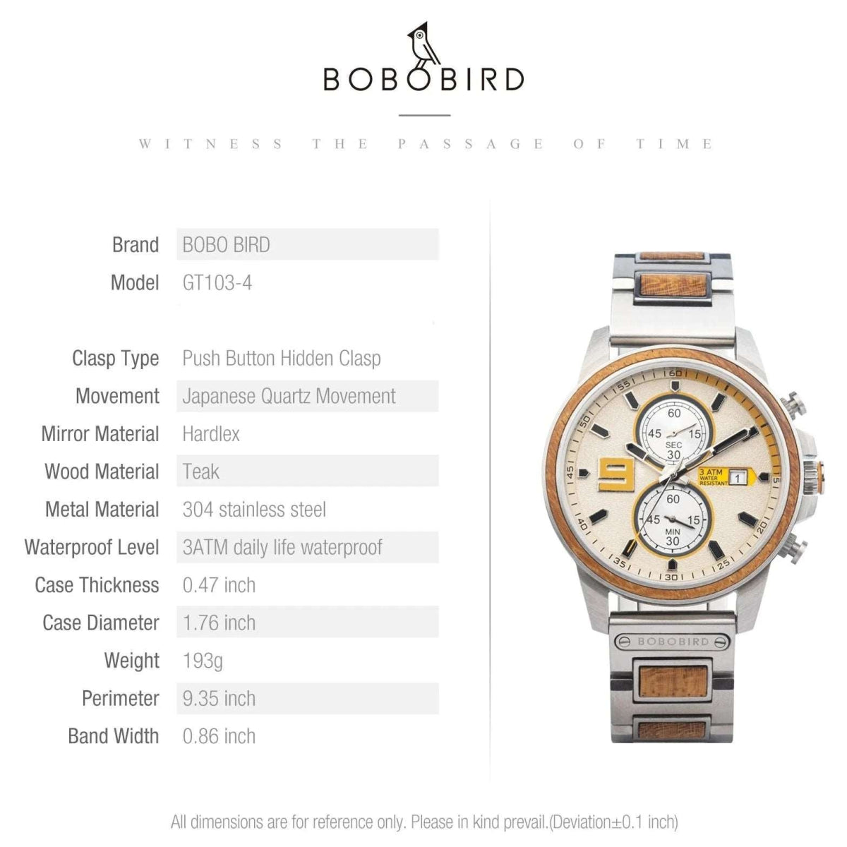 Bobo Bird T103 Minimalist Wooden Watch - Uniquely You Online - Watch