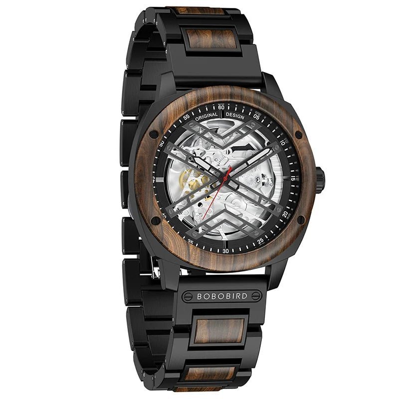 Bobo Bird Wood Frame Skeleton Watch - Uniquely You Online - Watch