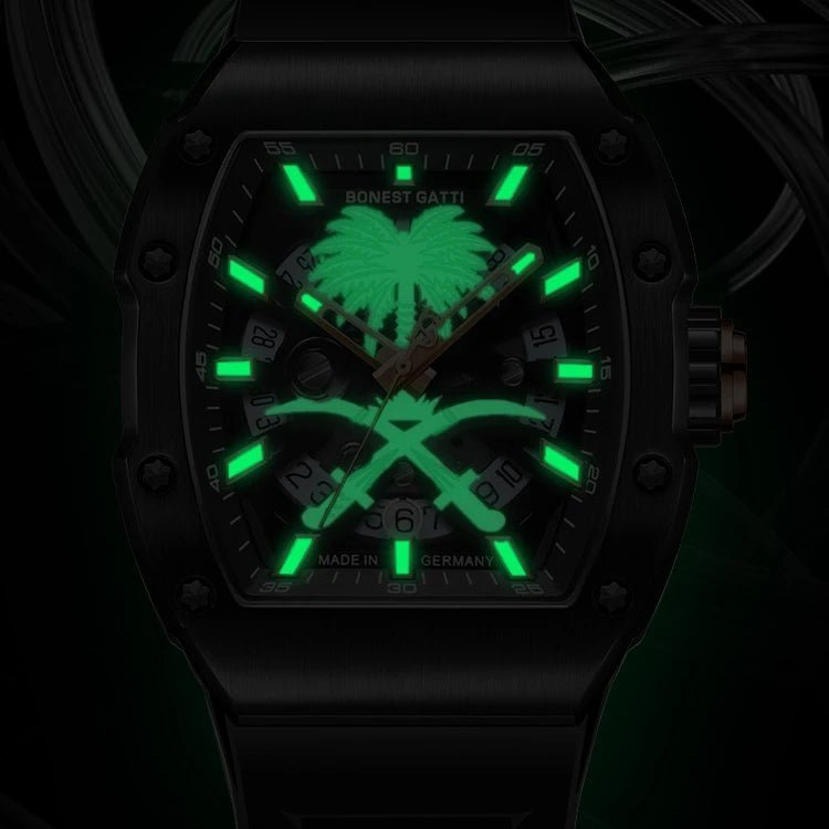 Bonest Gatti 9904 Skeleton Palm Tree Watch in Black - Uniquely You Online - Watch