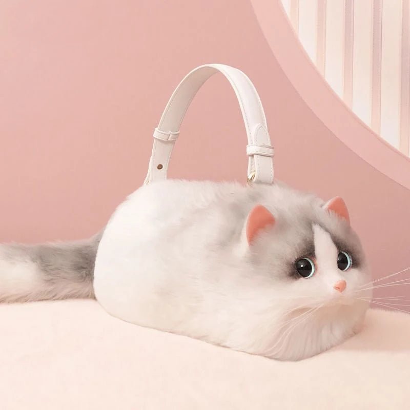 British Shorthair Cat Faux Fur Novelty Bag - Uniquely You Online - Handbag