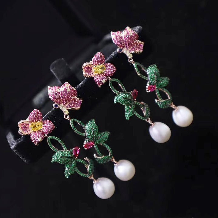 Butterfly Flower Pearl Earrings - Uniquely You Online - Earrings