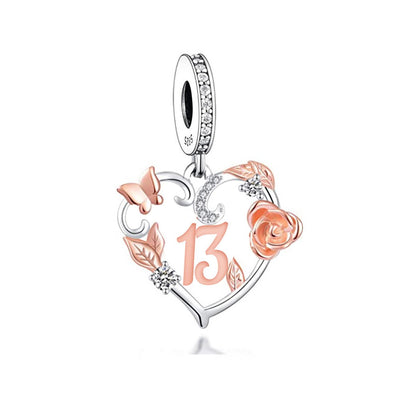 Butterfly Rose Number Charms - Uniquely You Online - Charms
