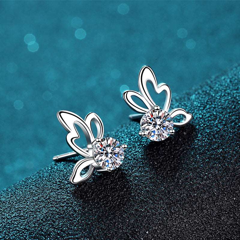 Butterfly Wing Moissanite Stud Earrings - Uniquely You Online - Earrings