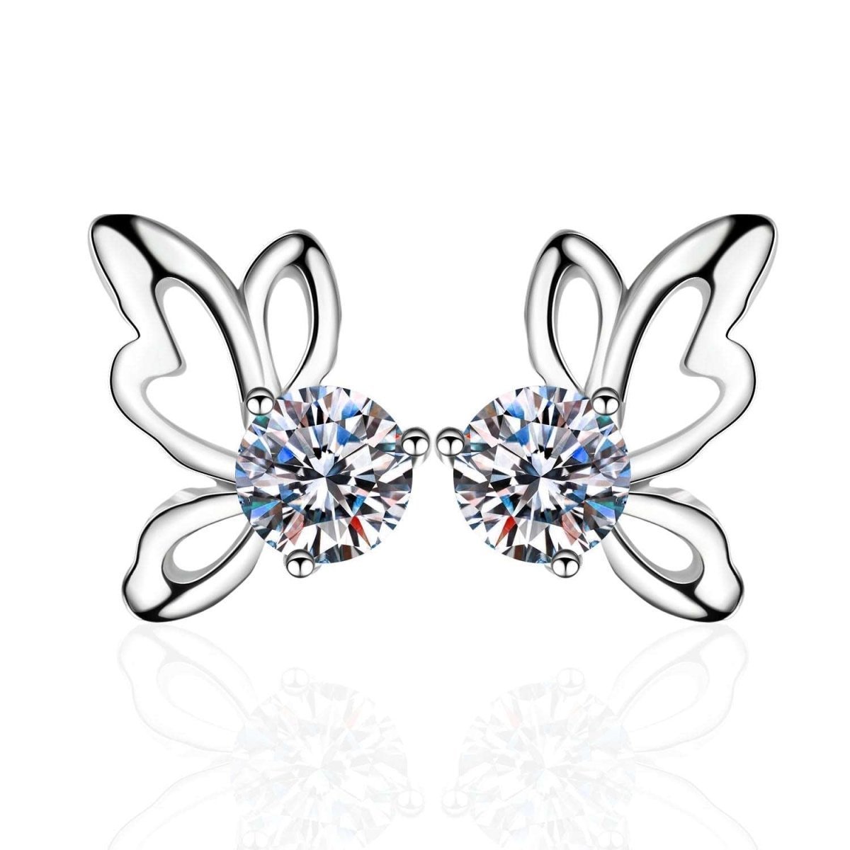 Butterfly Wing Moissanite Stud Earrings - Uniquely You Online - Earrings