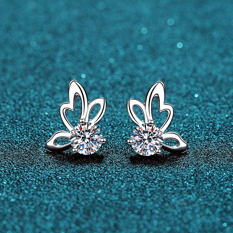 Butterfly Wing Moissanite Stud Earrings - Uniquely You Online - Earrings