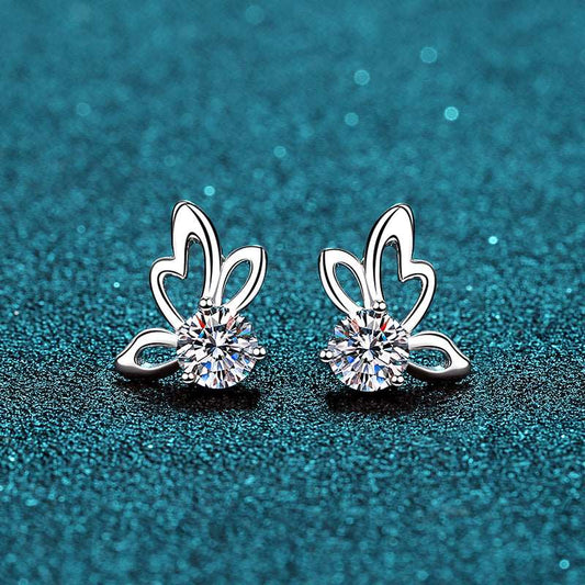 Butterfly Wing Moissanite Stud Earrings - Uniquely You Online - Earrings